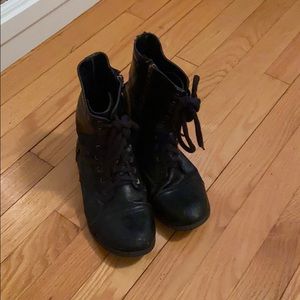 Black combat boots